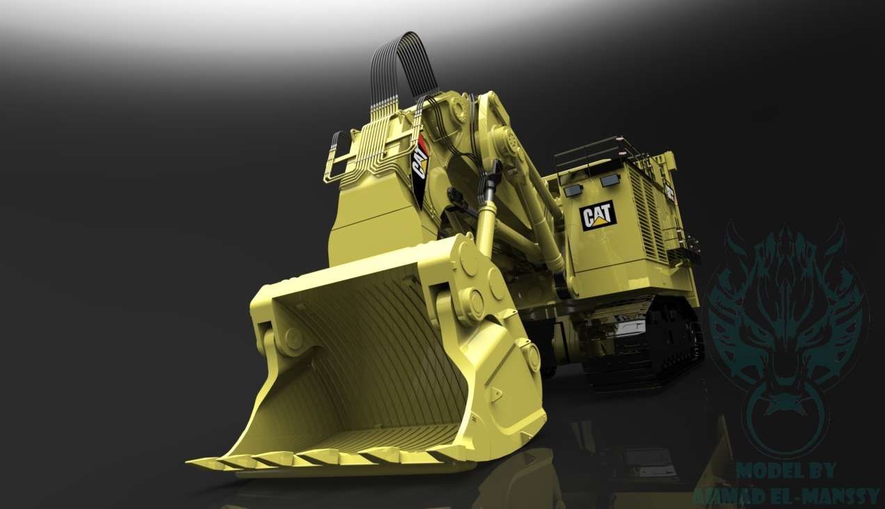 Caterpillar CAT 6021B大型挖掘机造型3D建模图纸 Solidworks设计